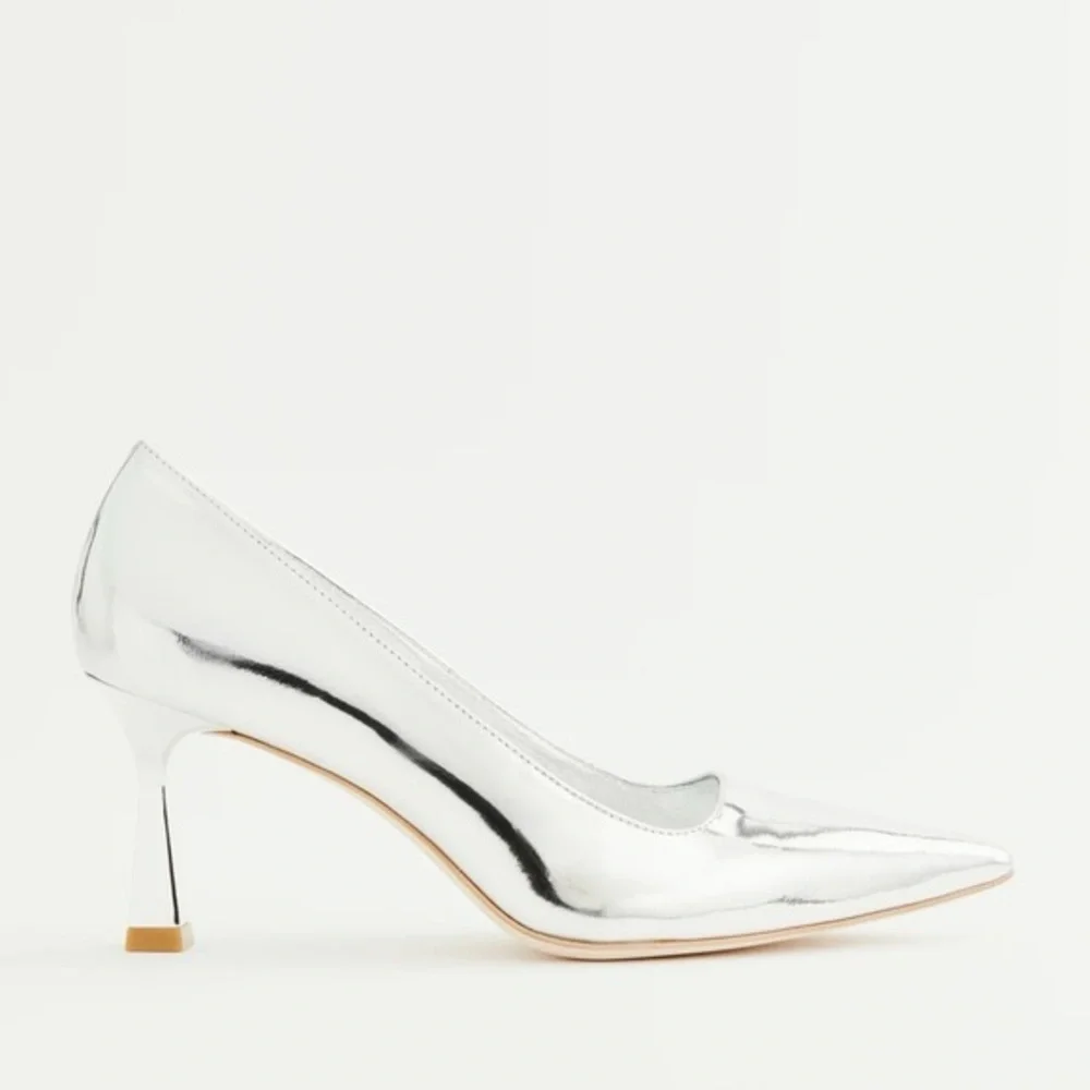 Reformation Milano Pumps In Silver Size 8 - Picture 3 of 11